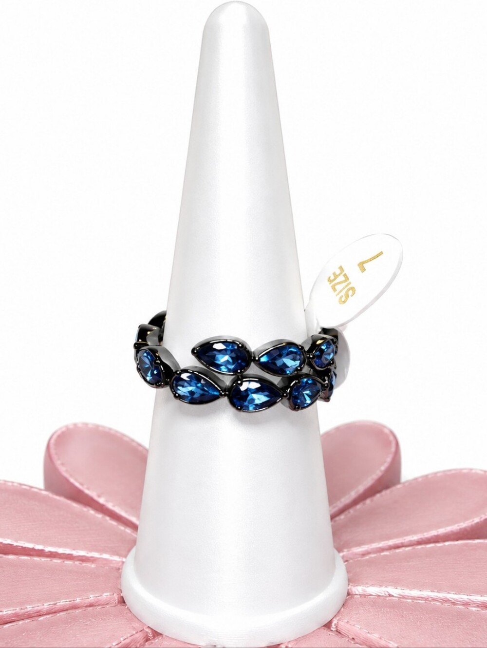Bomb Party "Swirling Shimmer" Ring – Size 7 – NWT – Lab Created Aqua Blue Spinel